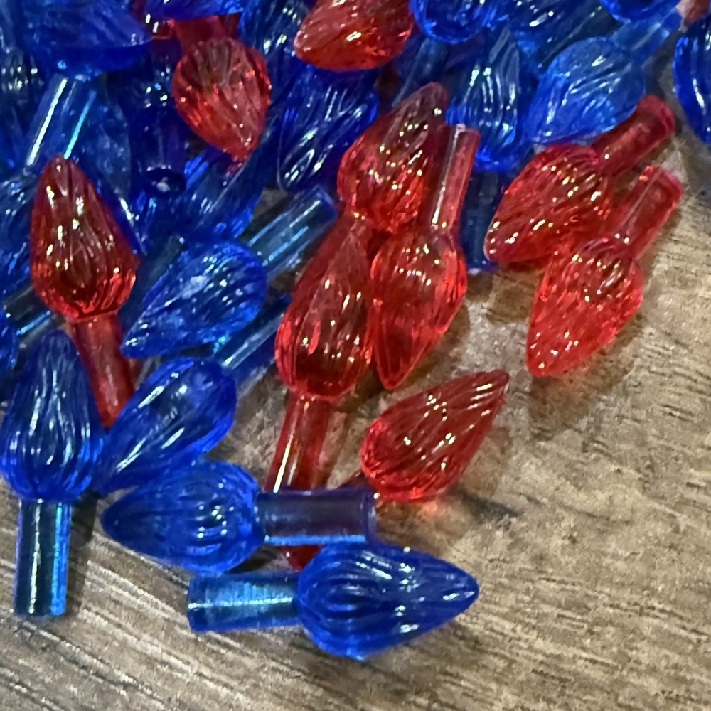 Twist Bulbs Ceramic Christmas Tree Replacement Vtg Small  Red Blue X 110 & Bird